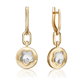 Серьги с английским замком из комбинированного золота с бриллиантами 02-4986-00-101-1121