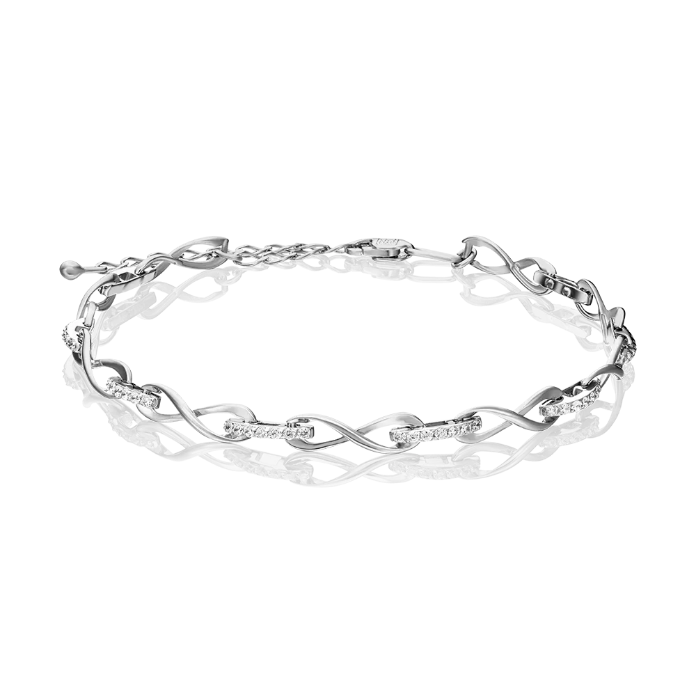 Браслет из белого золота с фианитами 05-0624-00-401-1120-24
