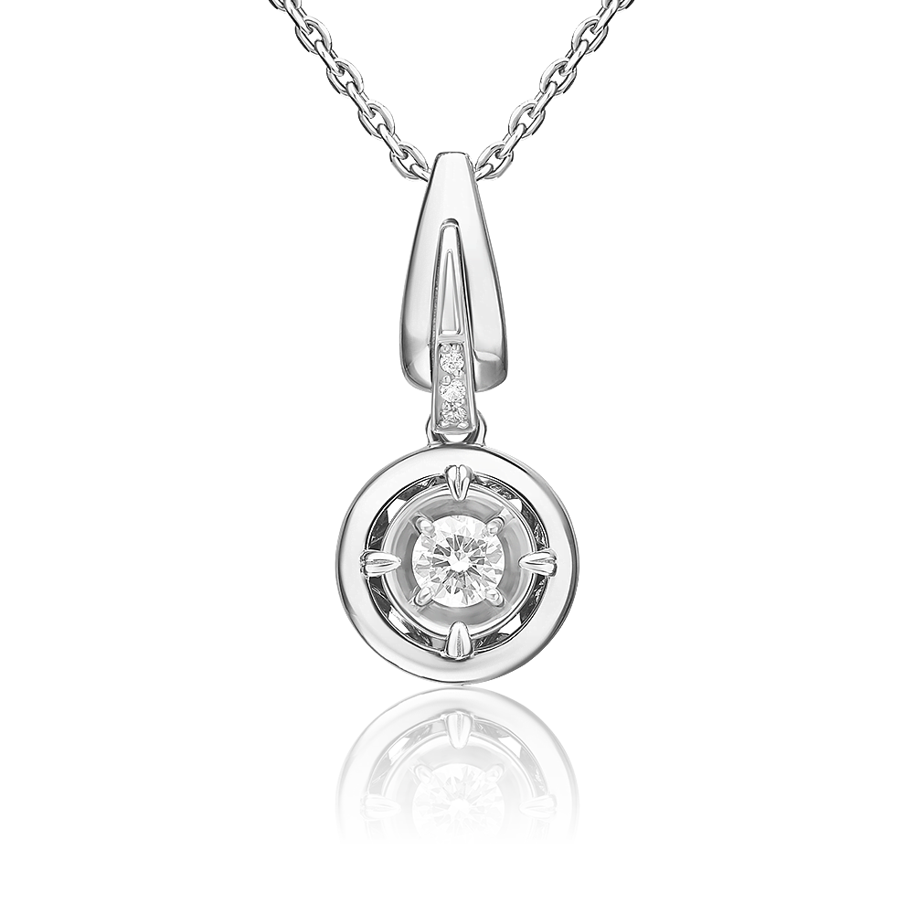 Подвеска из белого золота с бриллиантами 03-3465-00-101-1120