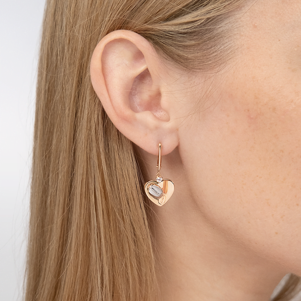 Серьги с английским замком из комбинированного золота с натуральным топазом white 02-4918-01-201-1111