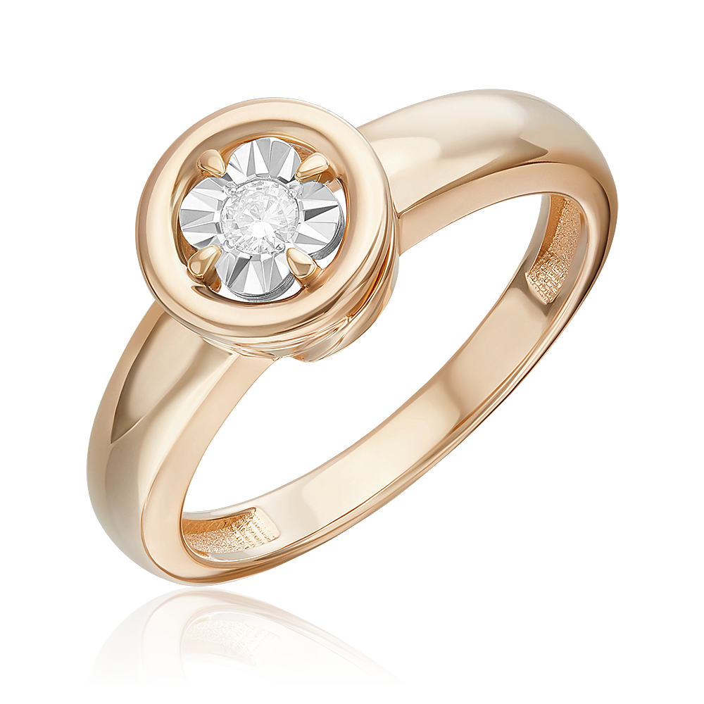 Кольцо из комбинированного золота с бриллиантом 01-5749-00-101-1111