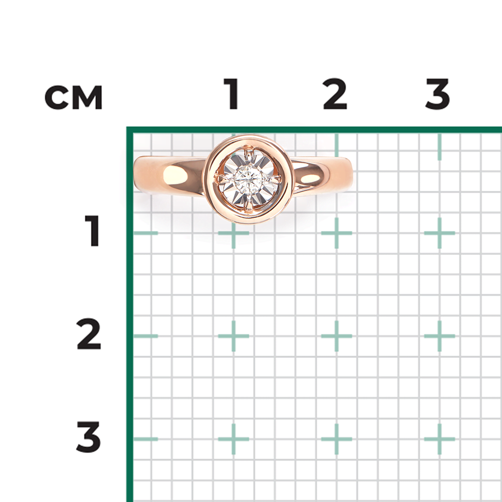 Кольцо из комбинированного золота с бриллиантом 01-5749-00-101-1111