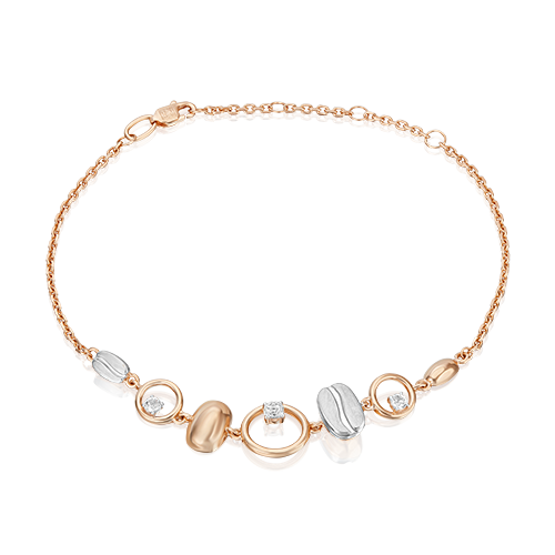 Браслет из комбинированного золота с натуральными топазами white 05-0719-01-201-1111