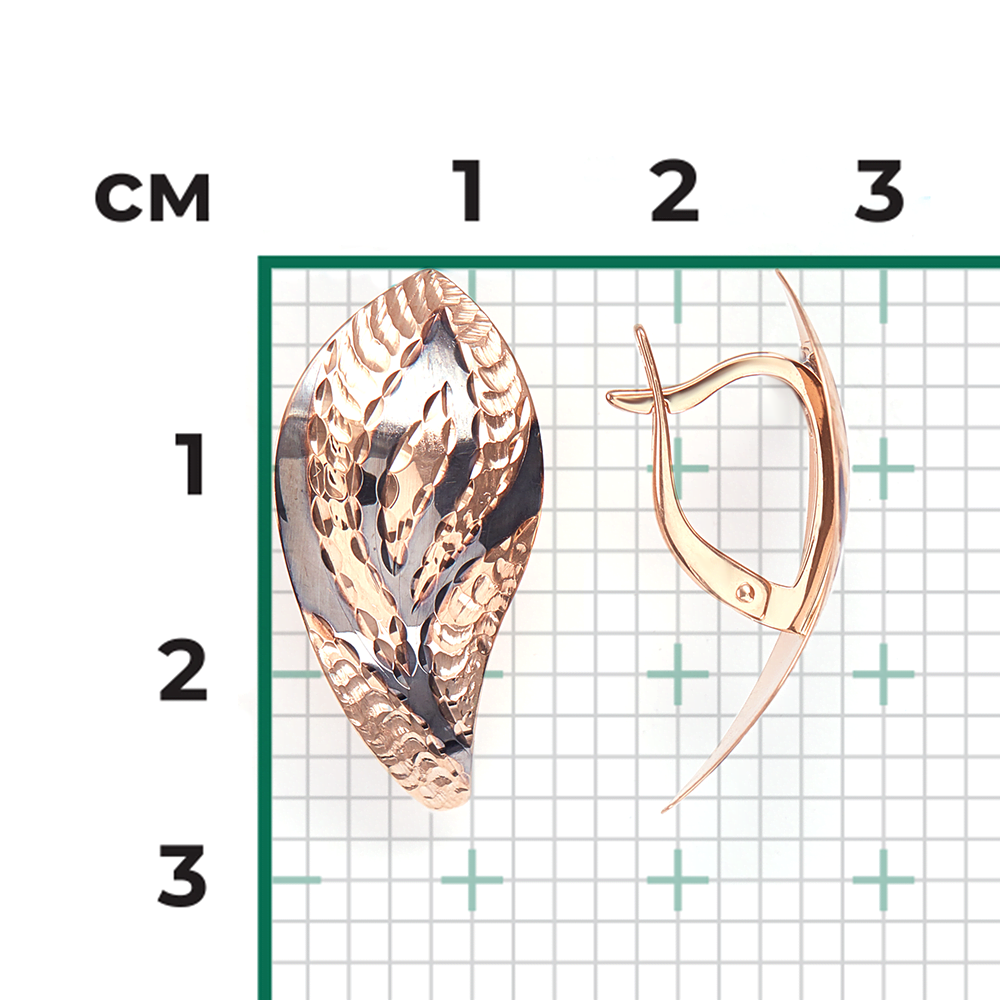 Серьги с английским замком из красного золота 02-3699-00-000-1110-04