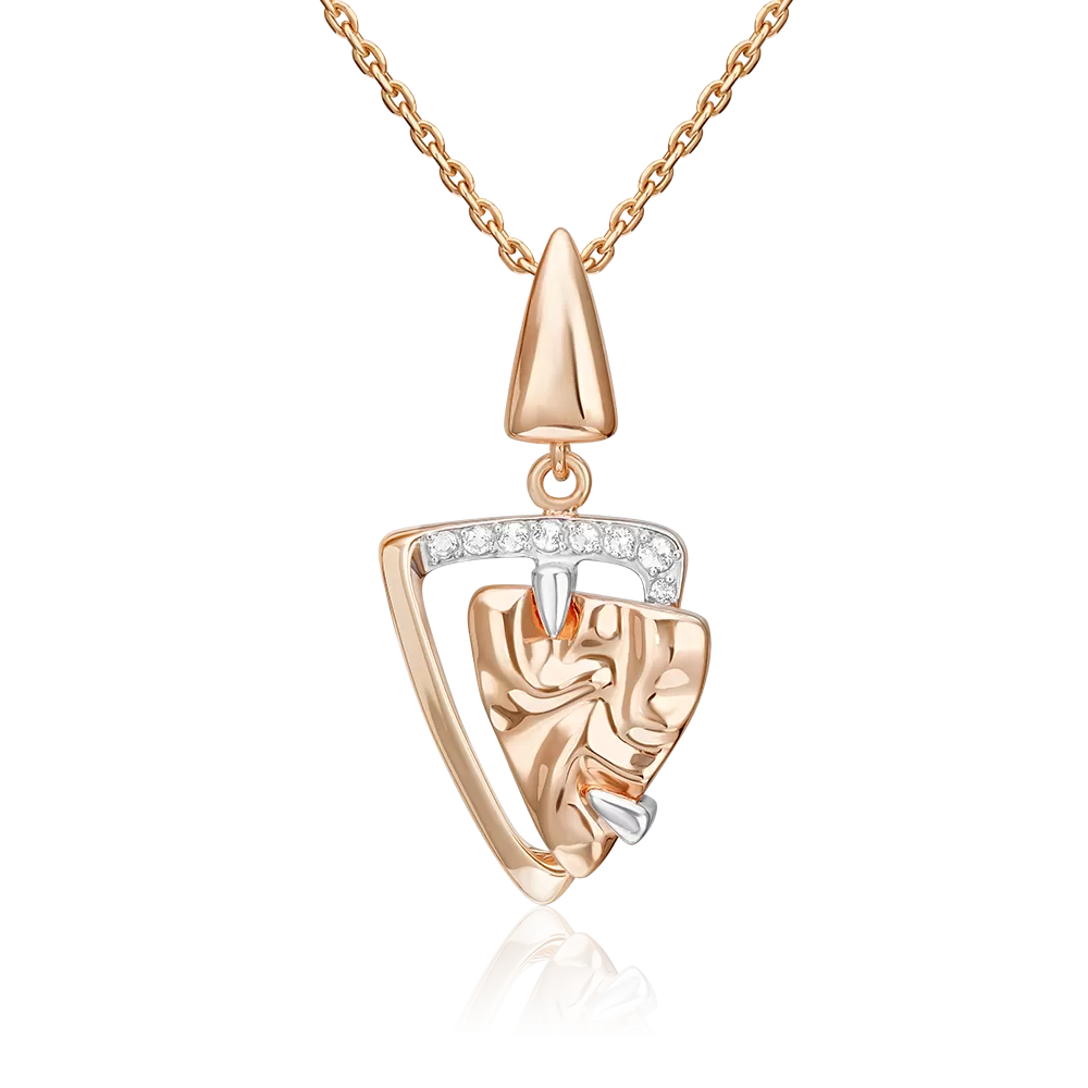 Подвеска «Интрига» из красного золота с натуральными топазами white 03-3416-00-201-1110