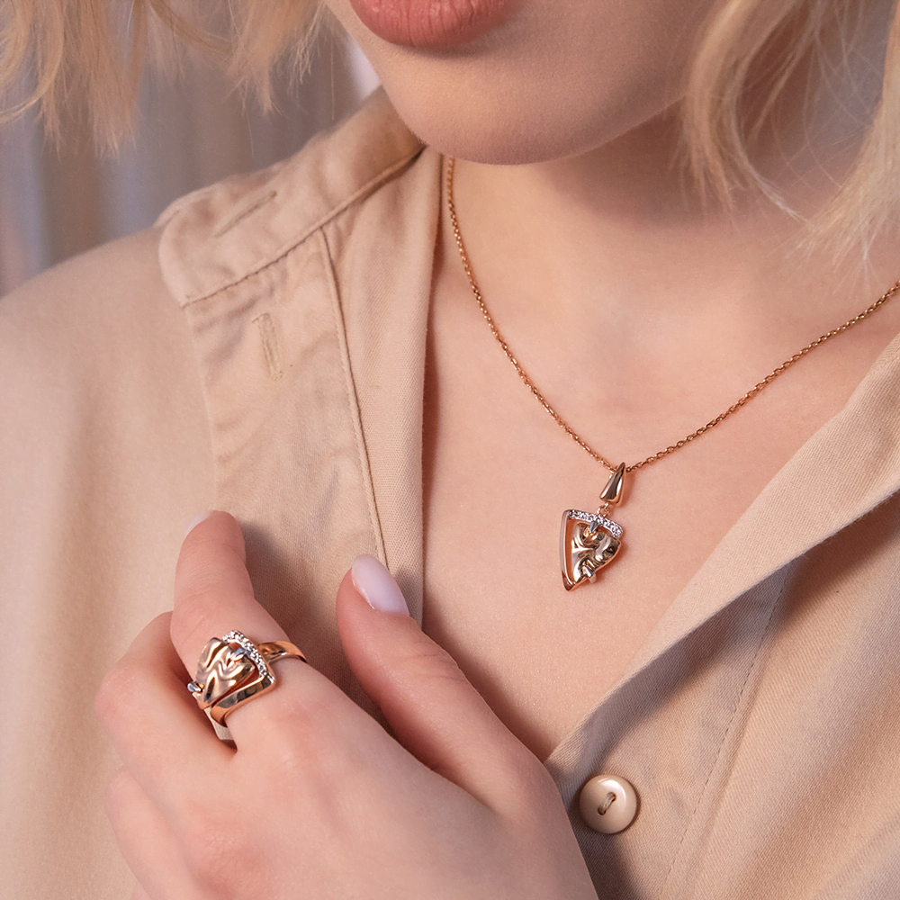 Подвеска «Интрига» из красного золота с натуральными топазами white 03-3416-00-201-1110