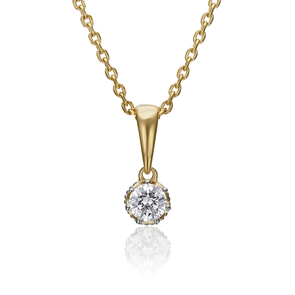 Подвеска из комбинированного золота с фианитом 03-2948-00-501-1121-38