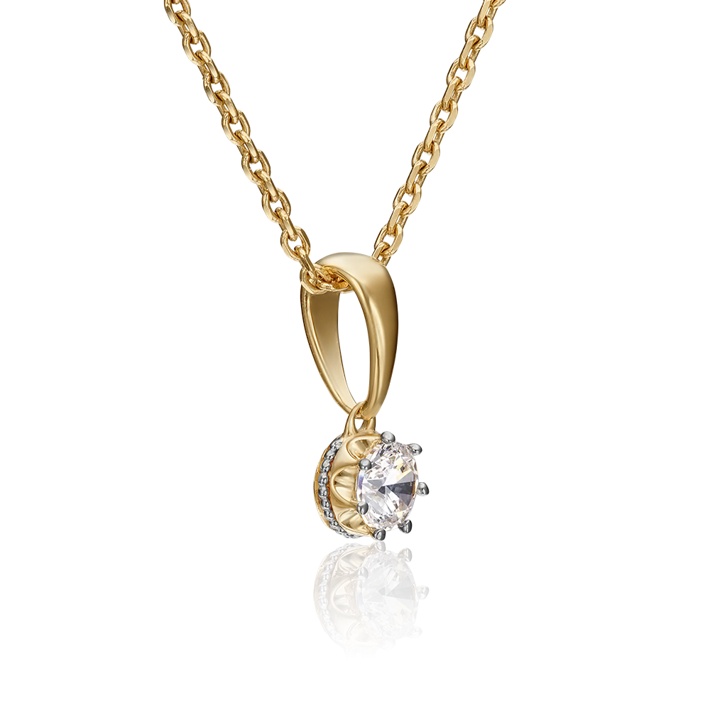 Подвеска из комбинированного золота с фианитом 03-2948-00-501-1121-38