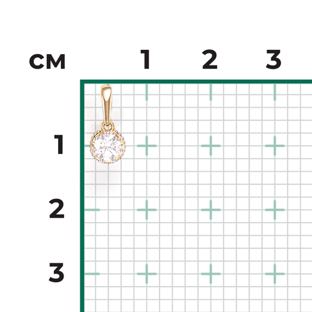 Подвеска из комбинированного золота с фианитом 03-2948-00-501-1121-38