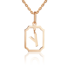 Подвеска «Буква У» из красного золота 03-3642-У-000-1110