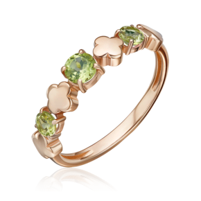 Кольцо из красного золота с хризолитами 01-5835-00-205-1110