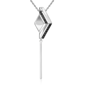 Подвеска из серебра с чёрными фианитами 03-3394-00-402-0200