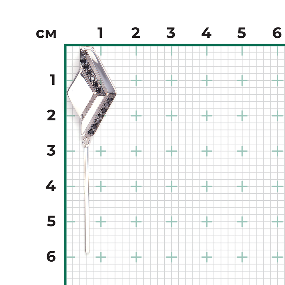 Подвеска из серебра с чёрными фианитами 03-3394-00-402-0200
