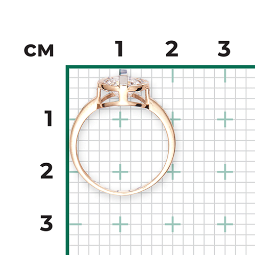 Кольцо «Жизнь прекрасна» из комбинированного золота с фианитом 01-5379-00-401-1111
