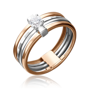 Кольцо из комбинированного золота с фианитом 01-5238-00-401-1111