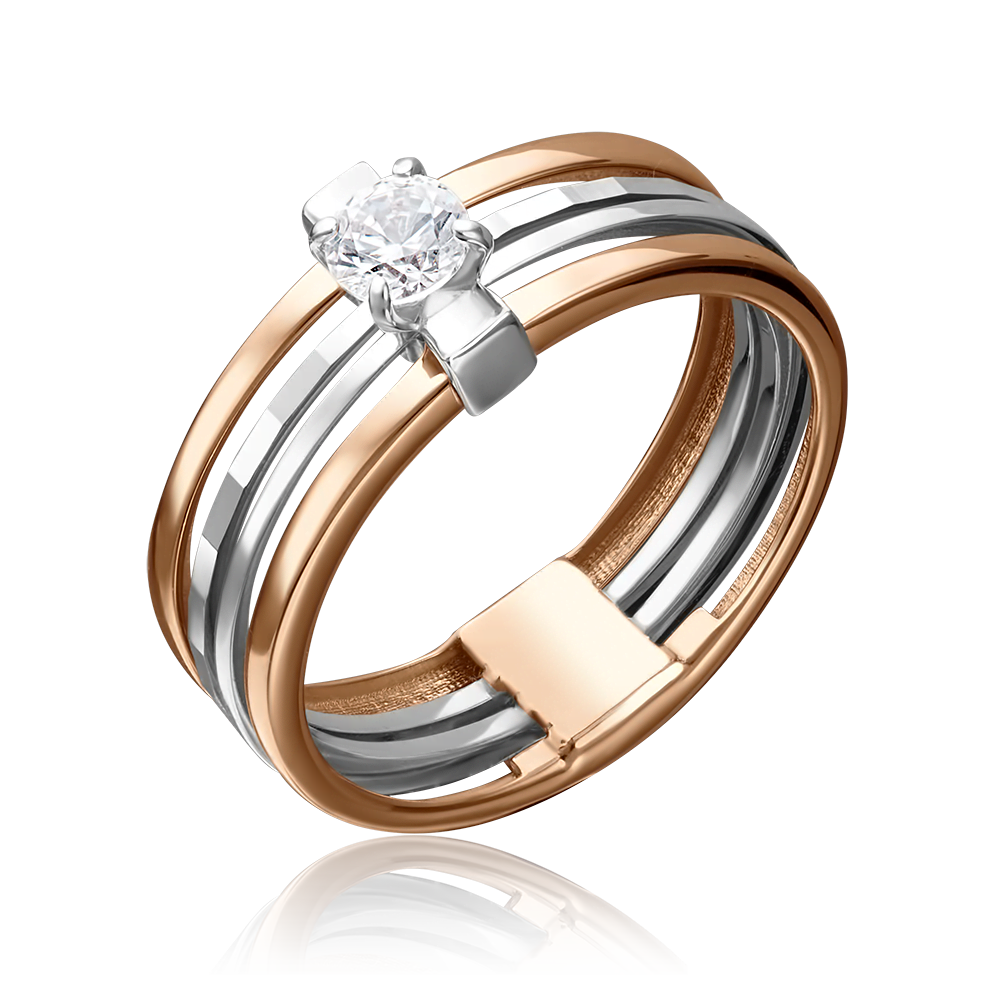 Кольцо из комбинированного золота с фианитом 01-5238-00-401-1111