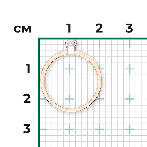 Кольцо из комбинированного золота с фианитом 01-5238-00-401-1111