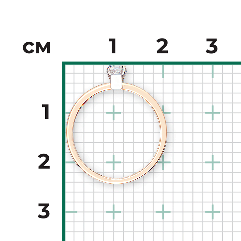 Кольцо из комбинированного золота с фианитом 01-5238-00-401-1111