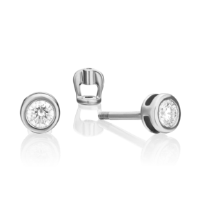 Серьги-пусеты из белого золота с бриллиантом 02-0262-00-101-1120-30