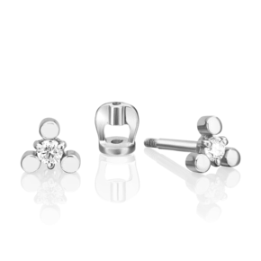 Серьги-пусеты из белого золота с бриллиантом 02-0264-00-101-1120-30
