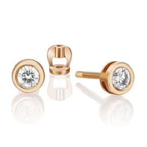 Серьги-пусеты из красного золота с бриллиантом 02-0279-00-101-1110-30