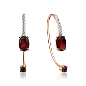 Серьги с французским замком из красного золота с гранатами и натуральными топазами white 02-4365-00-264-1110-57