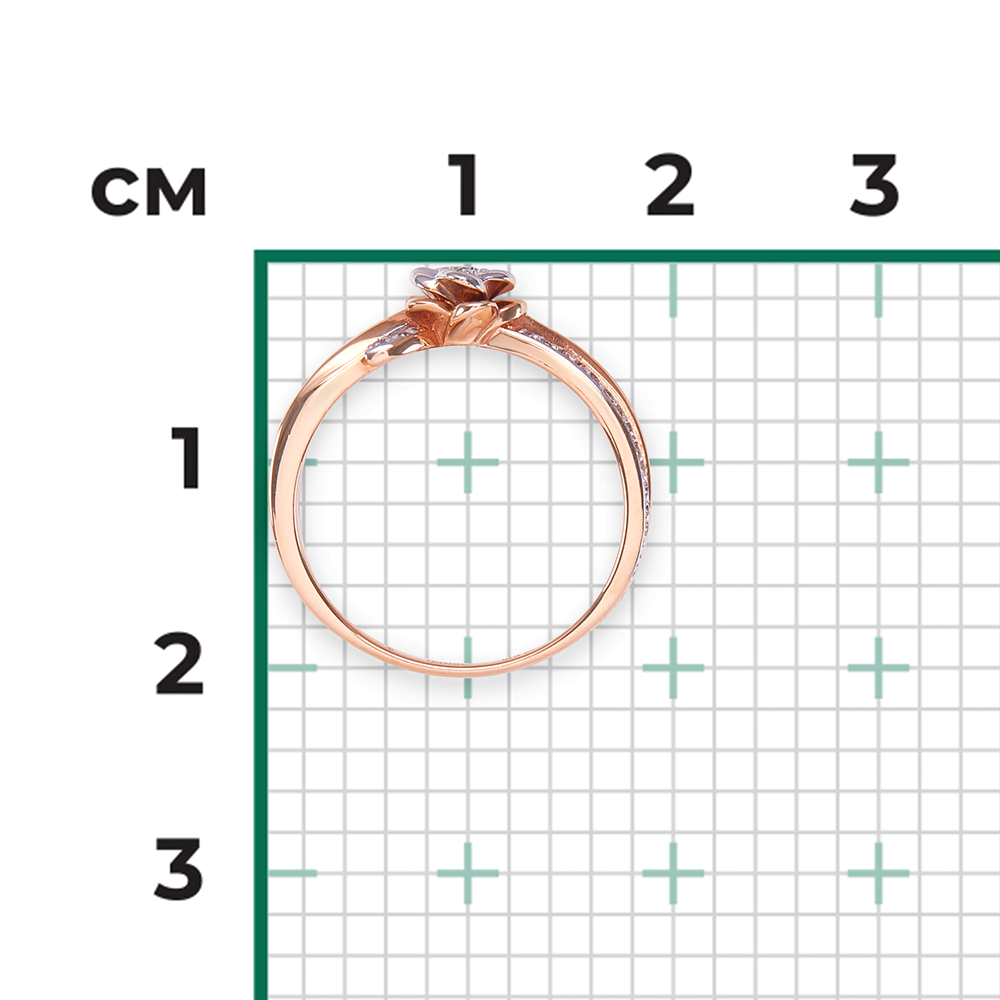 Кольцо «Цветок» из комбинированного золота с бриллиантами 01-1597-00-101-1111-30