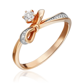 Кольцо из красного золота с бриллиантами 01-1598-00-101-1110-30