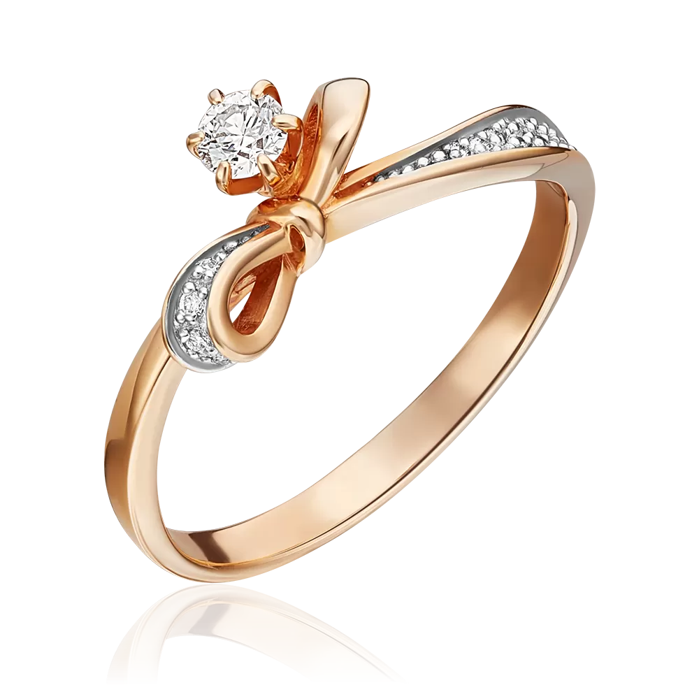 Кольцо из красного золота с бриллиантами 01-1598-00-101-1110-30