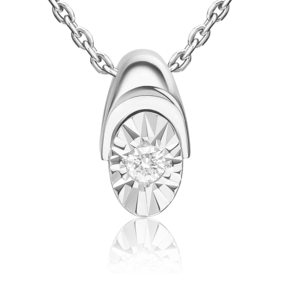 Подвеска-бегунок из белого золота с бриллиантом 03-3468-00-101-1120