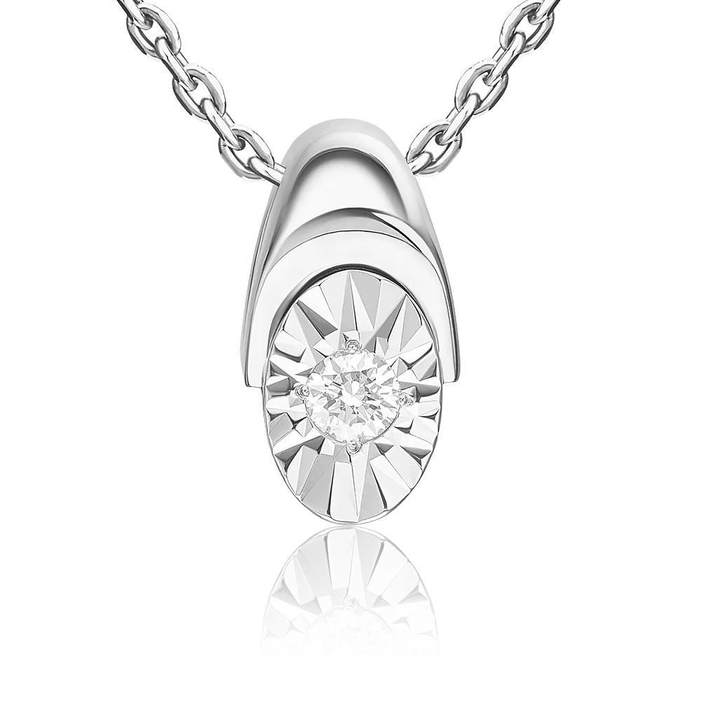 Подвеска-бегунок из белого золота с бриллиантом 03-3468-00-101-1120