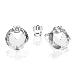 Серьги-пусеты из белого золота с натуральным топазом white 02-5042-00-201-1120