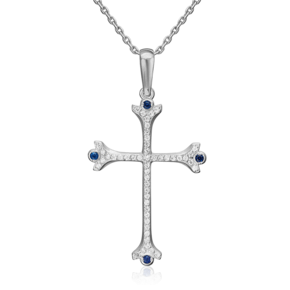 Декоративный крест из серебра с фианитами 03-0469-00-404-0200