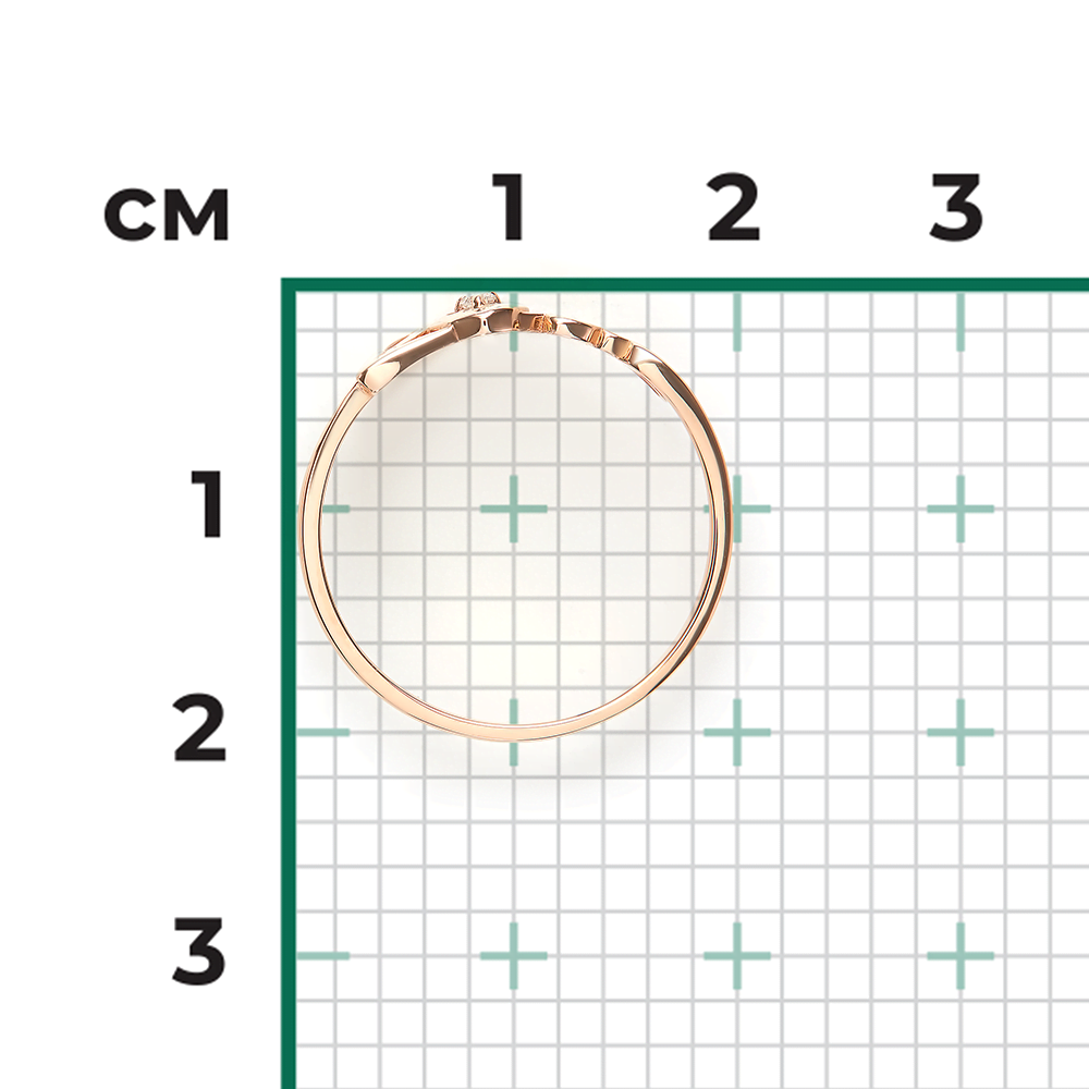 Кольцо «Любовь» из красного золота с бриллиантом 01-5972-00-101-1110