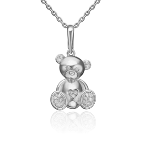 Подвеска «Плюшевый мишка» из серебра с фианитами 03-2380-00-401-0200