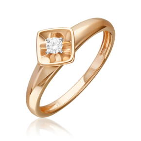 Кольцо из комбинированного золота с бриллиантом 01-5850-00-101-1111