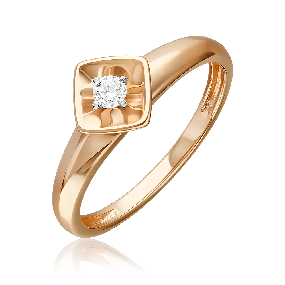 Кольцо из комбинированного золота с бриллиантом 01-5850-00-101-1111
