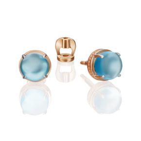 Серьги-пусеты из красного золота с топазом