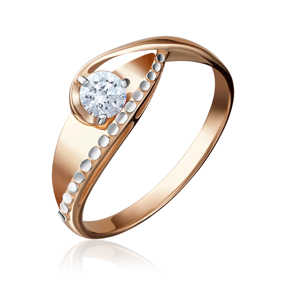 Кольцо из красного золота с фианитом 01-5170-00-501-1110-67