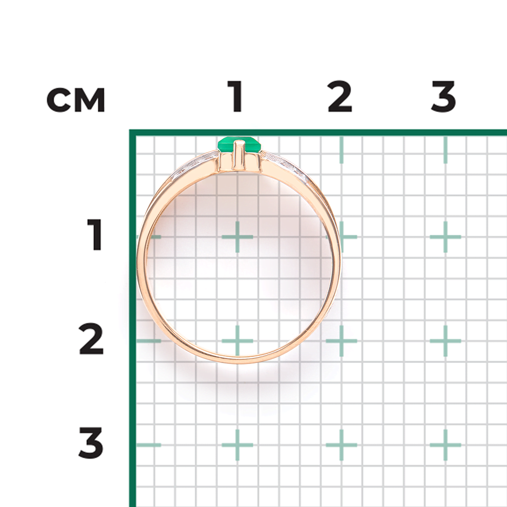 Кольцо из красного золота с халцедоном и фианитами 01-4317-00-275-1110-47