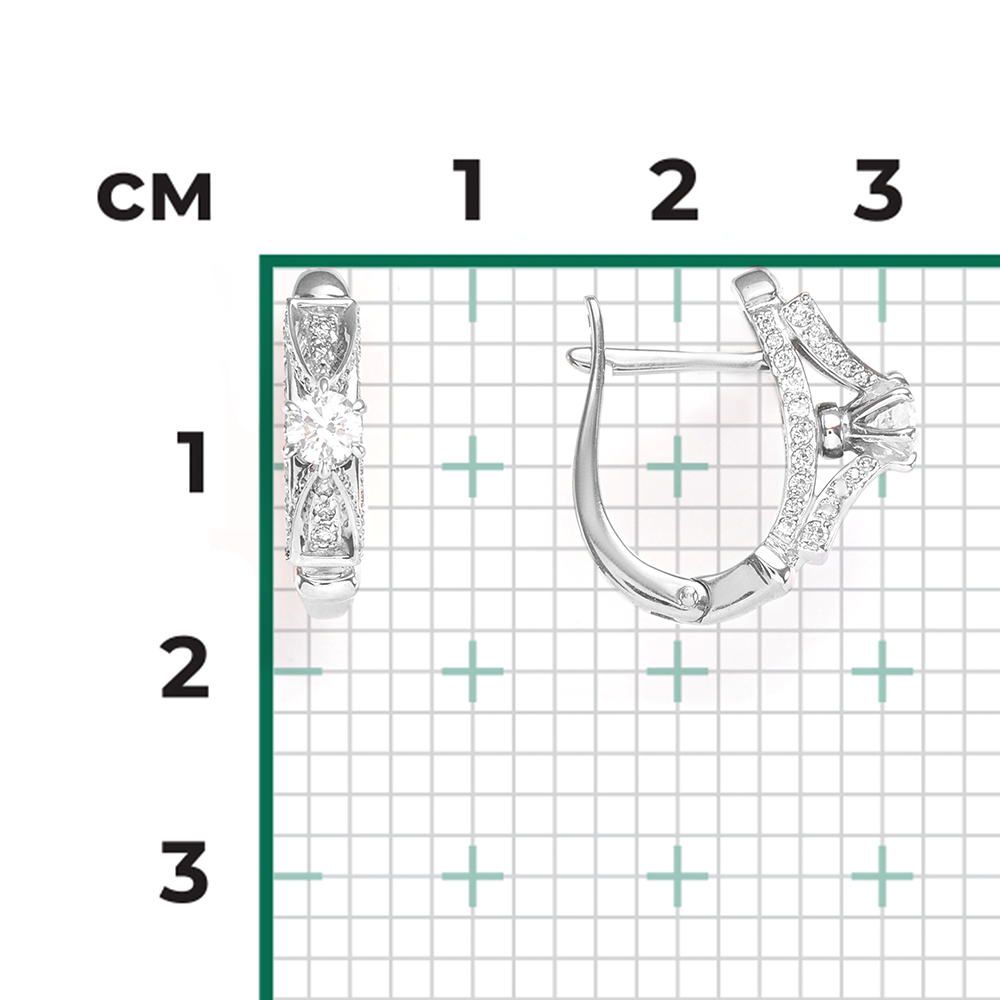 Серьги с английским замком из белого золота с бриллиантами 02-4281-00-101-1120-30