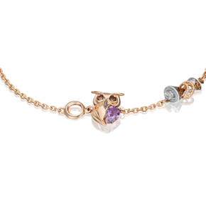 Браслет «Мудрость жизни» из комбинированного золота с аметистом, кварцем дымчатым и эмалью 05-0710-00-716-1111