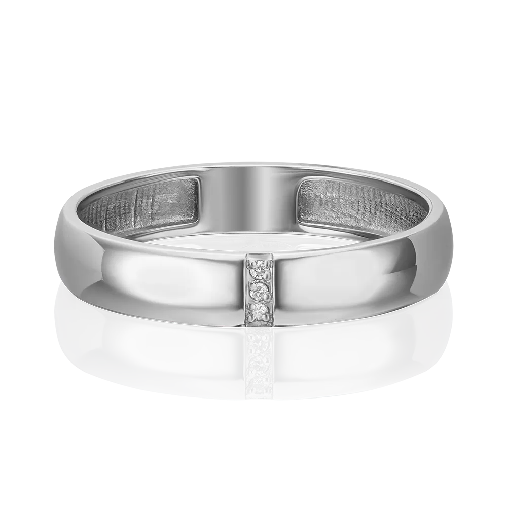 Обручальное кольцо из платины с бриллиантами 01-1615-00-101-2100-30