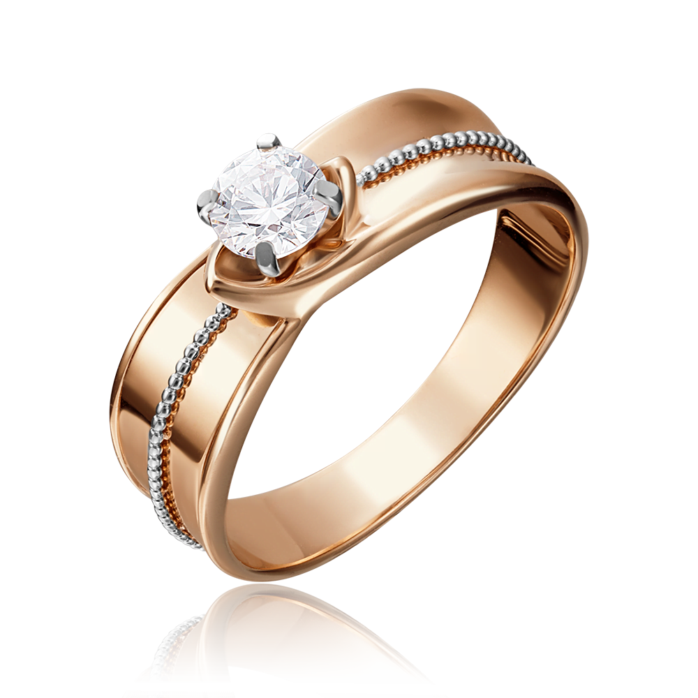 Кольцо из комбинированного золота с бриллиантом 01-5166-00-101-1111-30