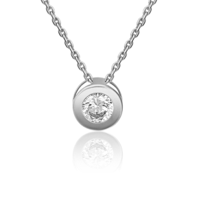 Подвеска-бегунок из белого золота с фианитом 03-3074-00-401-1120