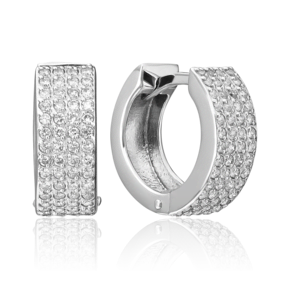 Серьги с английским замком из серебра с фианитами 02-0338-00-401-0200