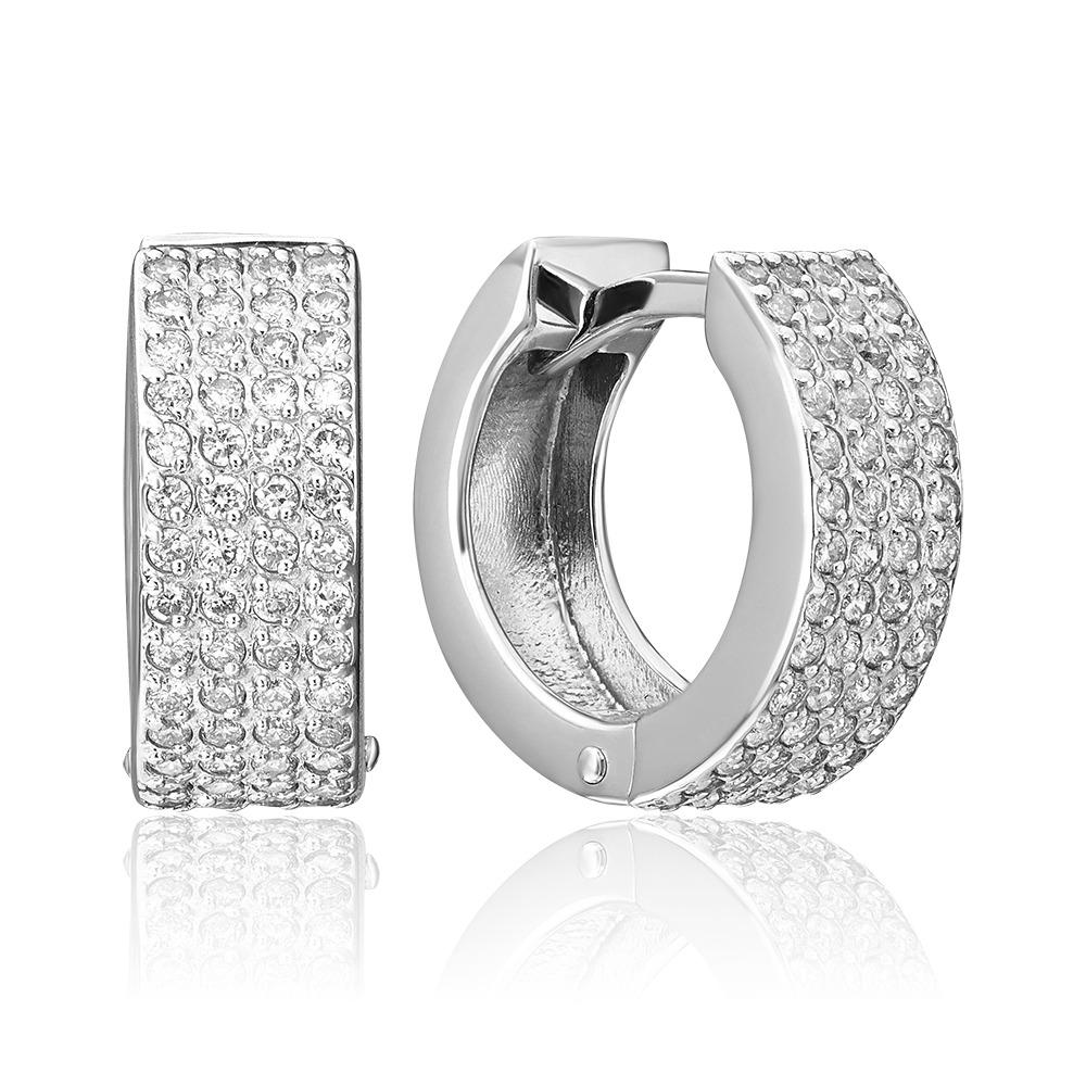 Серьги с английским замком из серебра с фианитами 02-0338-00-401-0200