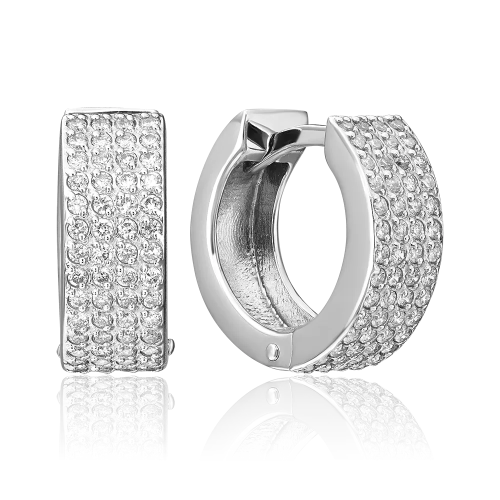 Серьги с английским замком из серебра с фианитами 02-0338-00-401-0200