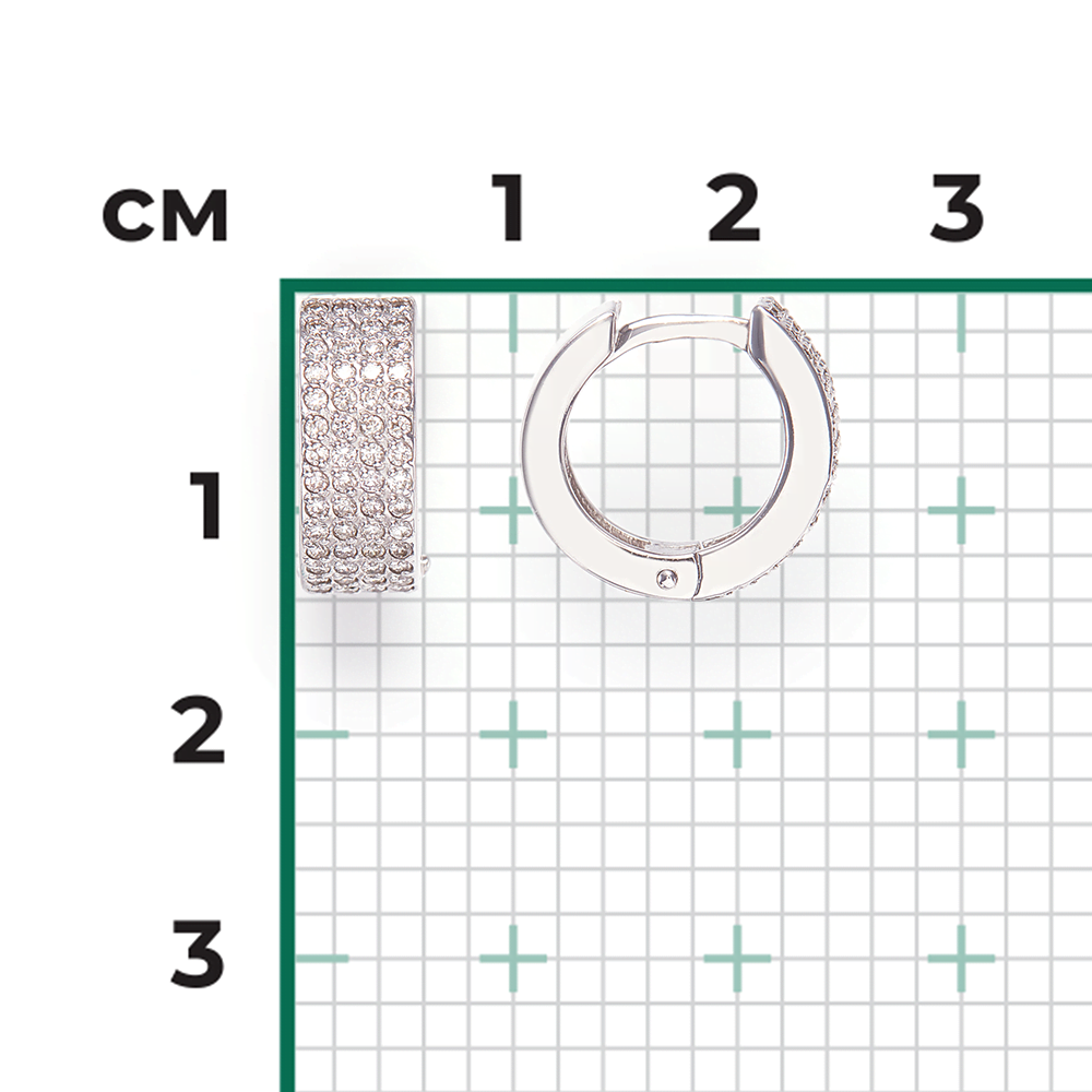 Серьги с английским замком из серебра с фианитами 02-0338-00-401-0200
