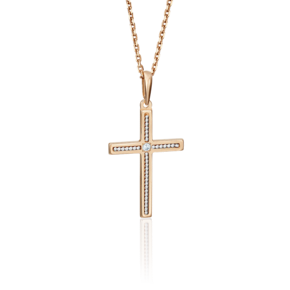 Декоративный крест из комбинированного золота с фианитом 03-2737-00-401-1111-03